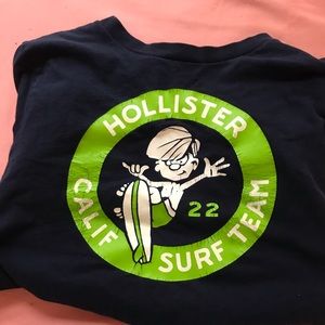 Navy blue and green Hollister top